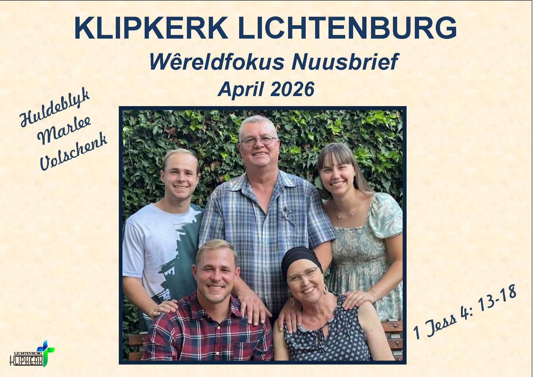 Wereldfokus Lichtenburg N G Klipkerk,nuusbrief
